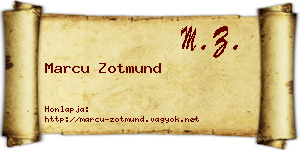 Marcu Zotmund névjegykártya